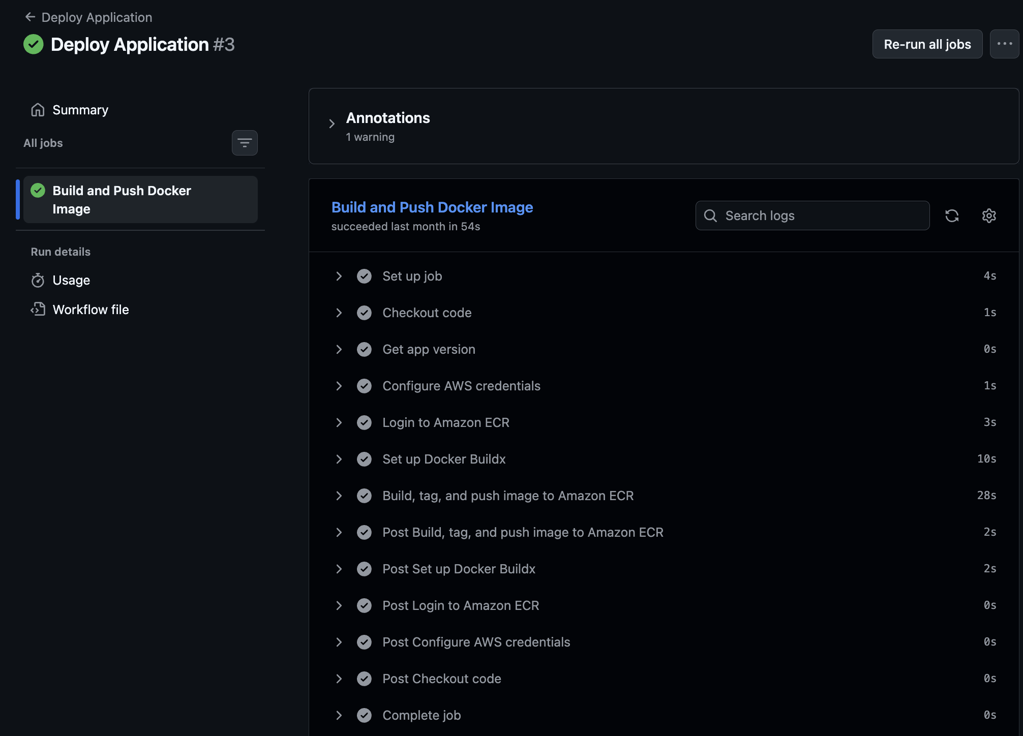 GitHub Actions run