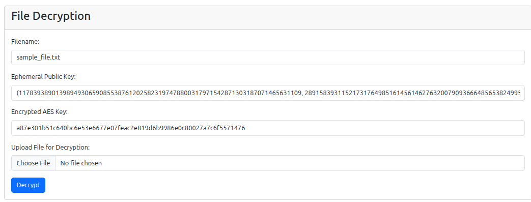 File decryption section