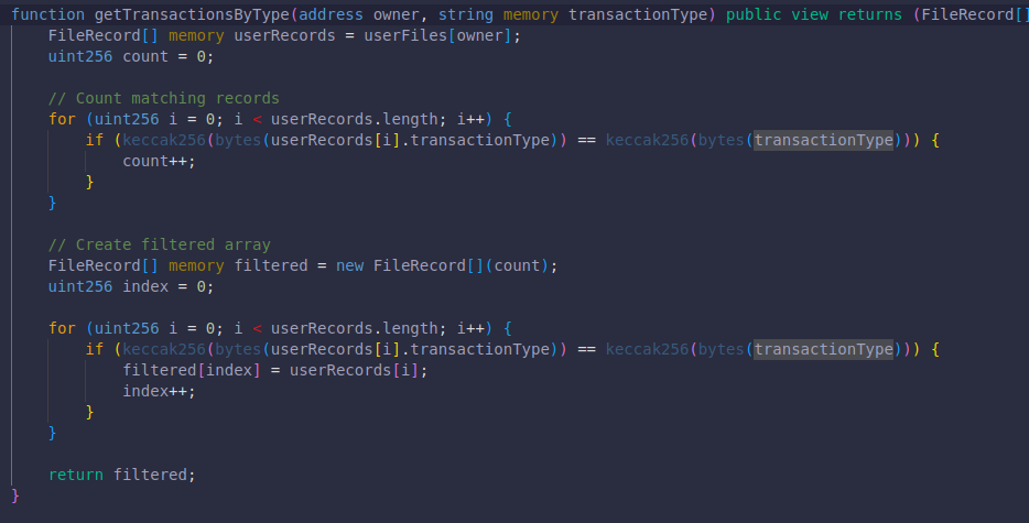 getTransactionsByType function